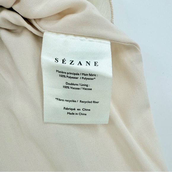 Sezane Pleated Crepe Dino Midi Skirt in Ecru Mini Black Polka Dot Size 42 US 10 - Picture 5 of 10